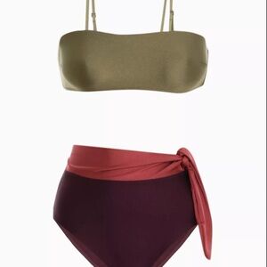 Rosa Bandeau Tie High Waist Bikini